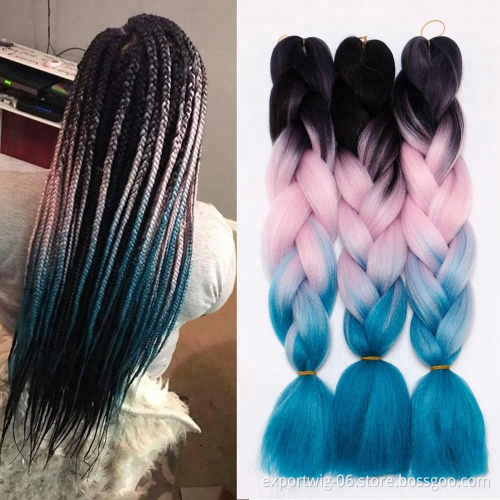 Hot selling Jumbo Ombre Braiding Hair wholesale  100g 24inch Synthetic jumbo hair braids private label braiding hair